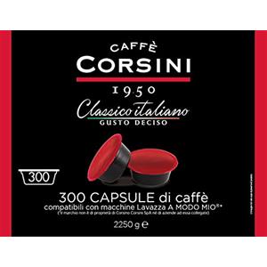 CAFFÈ CORSINI 1950 Caffè Corsini - Capsule Caffè Compatibili Lavazza A Modo Mio Classico Italiano, Gusto Deciso, 300 Capsule