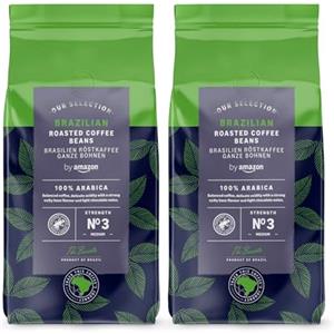 by Amazon Caffè in Grani Brasiliano, Tostatura Media, 1kg (2 Confezioni da 500g) - Certificato Rainforest Alliance