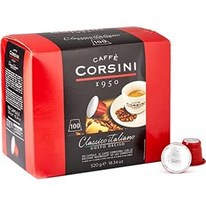 CAFFÈ CORSINI 1950 Caffè Corsini - Classico Italiano, Miscela Di Caffè In Capsule Compatibili Nespresso, Gusto Forte E Deciso - Confezione Da 100 Capsule