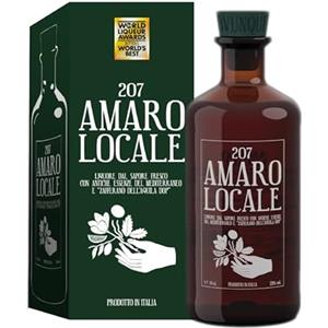 Amaro Locale 207 Amaro Locale, Miglior Amaro al Mondo 2024, Artigianale con Zafferano DOP e Note Agrumate, Confezione Regalo con Astuccio 23% Vol, 70CL