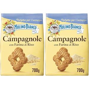 Mulino Bianco Biscotti Frollini Campagnole, Colazione Ricca di Gusto, 700g (Confezione da 2)