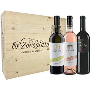 Lo Zoccolaio Cassetta Legno Villa Lanata Chardonnay + Villa Lanata Piemonte Rosato + Lo Zoccolaio Pinot Nero Renoir - Pacco 3x 750ml