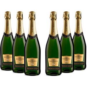 Sant'Orsola - Spumante Brut Premium Gold 11%, da Uva Glera, Gusto Fresco e Fruttato con Note di Mela e Pesca Bianca, 6x750 ml