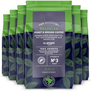 by Amazon Caffè tostato e macinato Brasiliano, Tostatura media, 227g, Confezione da 6 - Certificato Rainforest Alliance