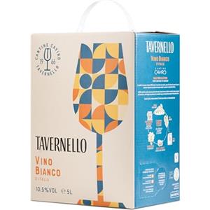Tavernello Classico Vino Bianco d'Italia, Vino Secco con Profumi Fruttati, 10.5% Vol, Confezione Bag in Box da 5 L, l'imballaggio può variare