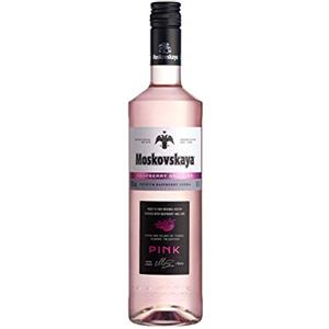Moskovskaya Pink Vodka - Al gusto di lampone e lime - Liquore distillato con ingredienti naturali - Ideale per cocktail, shot o con ghiaccio - Prodotto in Europa - Bottiglia di vetro da 70cl - 38% Vol