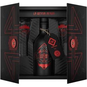 The Illusionist Distillery The Illusionist La Bestia Negra Gift Set | The Illusionist Gin FCB Munich Ed. | Set regalo premium con 2 bicchieri e libro dei cocktail | Berry & Fresh | 45% vol. | Bottiglia singola da 500 ml