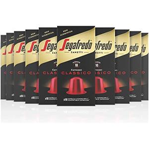 Segafredo Zanetti 100 Capsule in Alluminio compatibili con Nespresso di Caffè Classico Gusto ricco e armonioso (10 Astucci da 10 Capsule) - Adatte per Macchine Nespresso Original