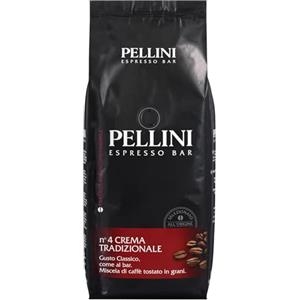 Pellini N.4 Tradizionale, Caffè in Grani per Espresso 1kg, Miscele Arabica e Robusta dal Gusto Classico, Caffè in Chicchi a Tostatura Media
