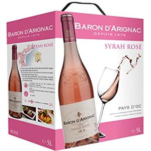 Baron d'Arignac - Syrah rosé, Vino Rosato di Francia, Bag in Box BIB 5L (1 x 5L)