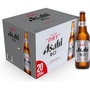 Asahi Super Dry Birra Premium Dry Lager, Cassa Birra con 20 Birre in Bottiglia da 50 cl, 10 L, Birra Giapponese dal Gusto Pulito, Secco e Rinfrescante, Gradazione Alcolica 5%