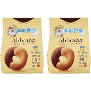 Mulino Bianco Biscotti Frollini Abbracci con Cacao e Panna Fresca, Senza Olio di Palma, Colazione Ricca di Gusto, 700 g (Confezione da 2)