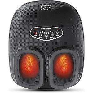 Snailax Massaggiatore per piedi con calore, massaggiatore per piedi con vibrazione, 2 in 1, scaldapiedi con 5 modalità di massaggio, regali calore casa