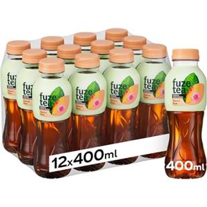 Fuze Tea, Bevanda Rinfrescante Analcolica di Té al Gusto Pesca e Rosa, Senza Zuccheri - 12 Bottiglie da 400 ml