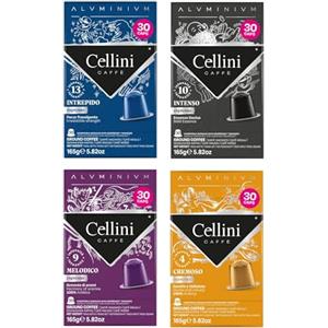 Cellini Caffè Cellini Capsule Alluminio Compatibili con Nespresso* - Aluminium Kit Degustazione 120pz