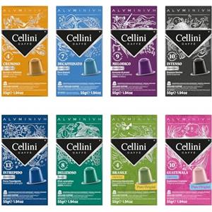 Cellini Caffè Cellini Capsule Alluminio Compatibili con Nespresso* - Aluminium Kit Degustazione 80pz