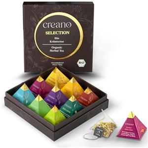 Creano Set Regalo Tisane Biologiche Premium "Organic Herbal Tea" - 9x Piramidi in 9 Varietà | Infusi alle Erbe e Frutta, Confezione Regalo Elegante - 22,5g - NUOVO 2024*