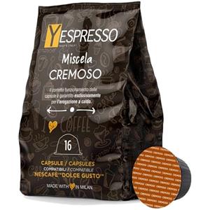 yespresso 160 Capsule Compatibili con Dolce Gusto Nescafè Miscela Cremoso - 10 confezioni da 16 capsule