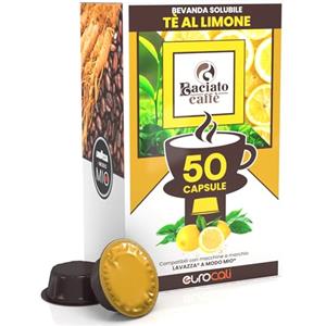 Eurocali 50 Capsule Gusto Tè al Limone Compatibile con Lavazza A Modo Mio per Baciato Caffè Bevanda Solubile Linea Desiderio