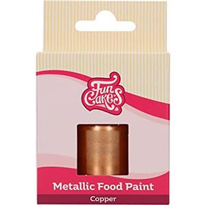 FunCakes Metallic Food Paint Rame: crea effetti metallici su fondente, marzapane, pasta di gomma. Pittura alimentare al 100% commestibile, halal, adatta per vegetariani e vegani. 30 ml.