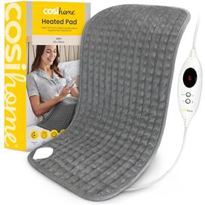 Cosi Home Termoforo Elettrico Extra-large 60 x 30cm. Lavabile in Lavatrice con Fodera in Micropile, Telecomando Digitale e 6 Impostazioni di Calore.
