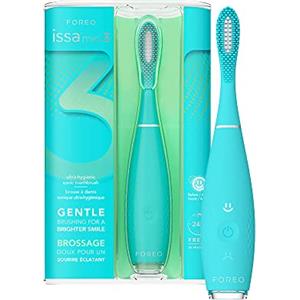 FOREO ISSA mini 3 Summer Sky, spazzolino elettrico sonico 4 in 1, setole in silicone medico e PBT, testina Hybrid sostituibile ogni 6 mesi, 265 giorni/carica USB, garanzia 2 anni