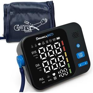 Dinamicamed A-159 Misuratore Pressione da Braccio, Apparecchio Pressione da Braccio con 2 * 99 Posizioni di Memoria, Misuratore di Pressione da Braccio con Retro Illuminazione