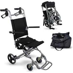 Mobiclinic, Sedia a rotelle da transito, Neptuno, Alluminio, Pieghevole, Freno sulle maniglie, Marchio europeo, Poggiapiedi pieghevoli, Braccioli pieghevoli, Leggero, Cintura di sicurezza, Ergonomia