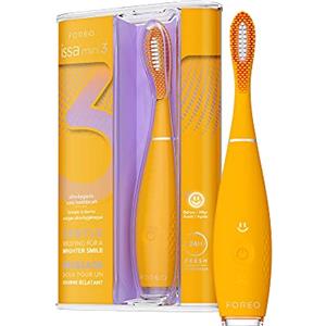 FOREO ISSA mini 3 Mango Tango, spazzolino elettrico sonico 4 in 1, setole in silicone medico e PBT, testina Hybrid sostituibile ogni 6 mesi, 265 giorni/carica USB, garanzia 2 anni