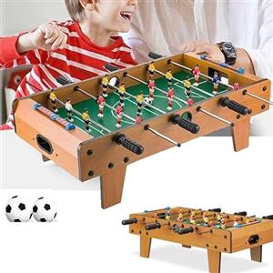 BAKAJI Calcio Balilla Biliardino da Tavolo in Legno MDF con Antiscivolo Stecche Cromate Omini Giocatori Barre Segna Punti e Porte Integrate 69 x 34 x H25 cm (Maxi)