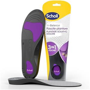 Dr. Scholl's Scholl In-Balance Plantare Sollievo Dolore Fascite Plantare, Plantari con Arco Plantare Rinforzato e Supporto sul Tallone per Alleviare il Dolore, Taglia M (40-42), 1 Paio, Uomo e Donna