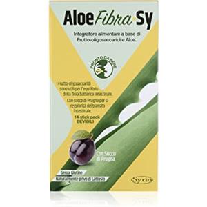 Syrio Integratori Alimentari, Aloe Fibra Sy, Integratore per il Benessere Intestinale, con 5g di fibra liquida FOS e Aloe Vera, Con Succo di Prugna, Pronto da bere, 14 stickpack