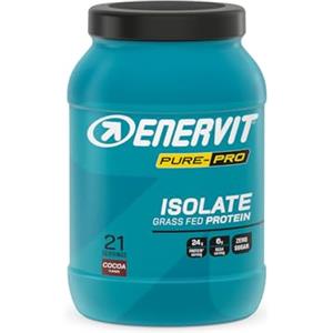 Enervit Pure-Pro Proteine in Polvere Isolate Whey Protein Grass-Fed Gusto Cacao,100% Proteine del Siero del Latte, Concentrato con Vitamina B6, Carica Proteica Post Workout, con Vitamina B6, 630 g