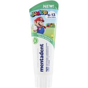Mentadent Dentifricio Junior, Dentifricio Bambini 6-13 Anni, Gusto Menta Delicata, Con Tecnologia Remineralizzante, Protezione dalla Carie, Ideale per Denti da Latte, 97% Ingredienti Origine Naturale