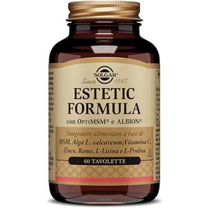 Solgar Estetic Formula, 60 tavolette, Integratore per Capelli, Pelle e Unghie, con Vitamina C, Zinco, Rame, MSM, Alga Lithotamnion Calcareum, L-Lisina e L-Prolina