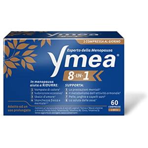 Ymea 8 in 1 Integratore Alimentare Esperto della Menopausa, Ottime Contro gli 8 Disturbi Più Comuni della Menopausa, Supporta il Metabolismo e la Salute delle Ossa, 60 Compresse