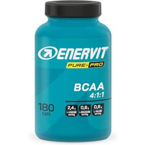 Enervit Pure-Pro BCAA 4:1:1, Compresse di Aminoacidi Ramificati in rapporto 4:1:1 per Supportare i tuoi Muscoli, Riduzione Affaticamento, 3,6g BCAA per Dose, con Vitamine B1 e B6, Vegan, 180 Compresse
