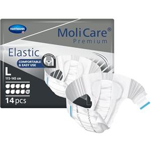 HARTMANN H MoliCare Premium Elastic: pannoloni mutandina per incontinenza severa, per donne e uomini; 10 gocce, taglia L, circonferenza vita 115-145 centimeters, 56 pezzi