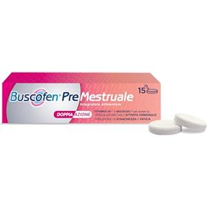 Buscofen Premestruale - Integratori con Magnesio, Vitamina B6, Vitamina E, Calcio - Utile durante la Fase Premestruale e le Mestruazioni (15 Compresse Effervescenti Arancia e Mandarino)