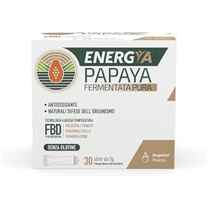 Energya Papaya Fermentata Pura, Integratore Alimentare per le Naturali Difese dell'Organismo, Contribuisce a Ridurre la Stanchezza e ha Azione Antiossidante, Confezione da 30 Stick da 3g Orosolubili