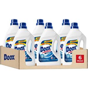 Deox - Detersivo Lavatrice Liquido Classico, 144 Lavaggi, Smacchia e Igienizza, con Formula Antiodore, 1200ml x 6 Confezioni