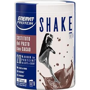 Enervit, Meal Shake Cacao Protein, Sostituto del Pasto, 1pasto=207 kcal, Bevanda Proteica, Gusto Cacao Intenso, 20% di Proteine, Per il Controllo del Peso, 1 Barattolo=12 Pasti