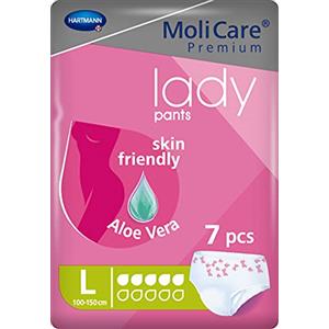 MoliCare Premium Lady Pants, mutandine assorbenti specifiche per incontinenza femminile, con Aloe Vera, 5 gocce, taglia L, 7 pezzi