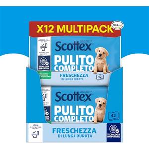 Scottex Pulito Completo Carta Igienica Umidificata, Biodegradabile, Confezione Reciclabile, 504 Salviette (12x42)