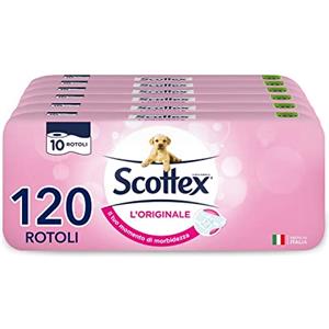 Scottex L'Originale Carta Igienica, Morbida e Assorbente, Pacco Scorta, Fatto in Italia, 120 Rotoli