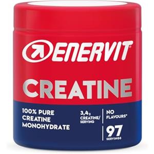 Enervit, Creatina Monoidrato Pura, Senza Aromi, Per Migliorare le Performance muscolare, 3,4g di Creatina per Porzione, Da Assumere nel Corso della Giornata, Vegan, Barattolo da 330g