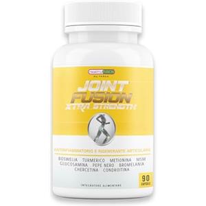 Healthy FUSION Healthy Joint Fusion | Potente antinfiammatorio e analgesico | Curcuma + Condroitina + Glucosamina + Bioperina | Previene ed elimina i dolori articolari e muscolari | Ripara e rigenera | 90 Capsule