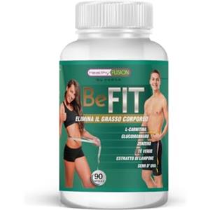 Healthy Fusion Be Fit | Bruciagrassi + Dimagrimento + Riduzione dell'appetito | Tè verde, Glucomannano, L-Carnitina, Zenzero | Potente termogenico | Formula per la perdita di grasso e peso 90 capsule