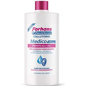 Forhans, Collutorio Medico Diluito, Pronto all'Uso, con Zinco Cloruro, Azione Antisettica, Antibatterica e Antinfiammatoria, per Igiene Orale, Gengive Sane, Non Macchia i Denti, 3 Confezioni da 250 ml