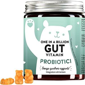 Bears with Benefits Caramelle Gommose Probiotici - Fermenti Lattici 2 Miliardi di UFC - Vegane e Senza Lattosio - Gonfiore Addominale - Con Prebiotici e Vitamina b6-1 Mese - Aroma di Arancia - Bears with Benefits